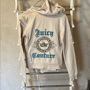 Juicy Couture Cream Track Set with Blue Logo